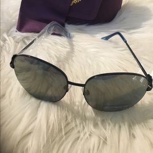 Vintage Carol Brodie Hamsa Blue Metal, 100% UV Protection Sunglasses, NEW